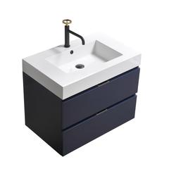 Bliss 30" Blue Wall Mount Modern Bathroom Vanity
