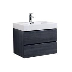 Bliss 30" Gray Oak Wall Mount Modern Bathroom Vanity