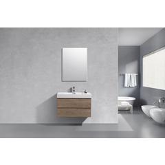 Bliss 36" Butternut Wall Mount Modern Bathroom Vanity