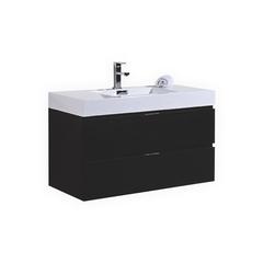 Bliss 40" Black Wall Mount Modern Bathroom Vanity
