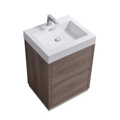 Bliss 24" Butternut Free Standing Modern Bathroom Vanity