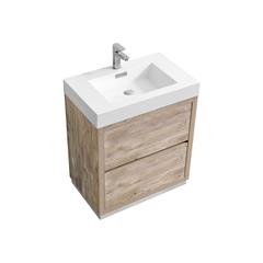 Bliss 30" Nature Wood Free Standing Modern Bathroom Vanity