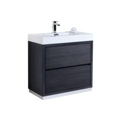 Bliss 36" Gray Oak Free Standing Modern Bathroom Vanity