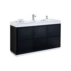 Bliss 60" Single Sink Black Free Standing Modern Bathroom Vanity