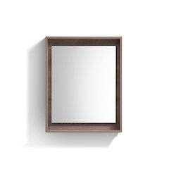 KUBE 24" Framed Mirror With Shelve - Butternut Finish