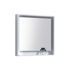 Bosco 30" Framed Mirror With Shelve - Gloss White Finish