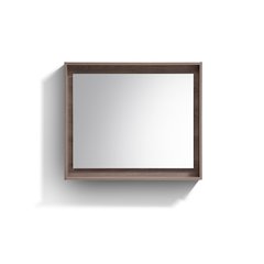KUBE 36" Framed Mirror With Shelve - Butternut  Finish