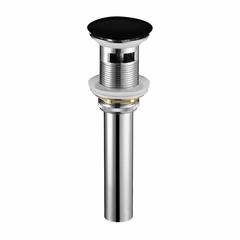 Solid Brass Construction Pop-Up Drain With Overflow - Black