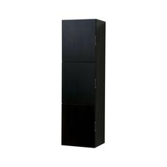 18" Wide by 59" High Linen Side Cabinet With Three Doors in Black Wood Finish