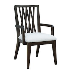 Asher Park Wood Back Arm Chair, Piano Brown Finish