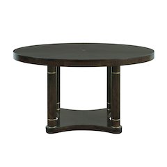 Asher Park Round Dining Table, Piano Brown Finish