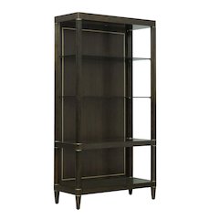 Asher Park Open Shelf Etagere, Piano Brown Finish
