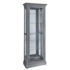Side Entry Accent Curio, Gray Finish