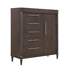 Asher Park 6 Drawer Master Chest, Piano Brown Finish