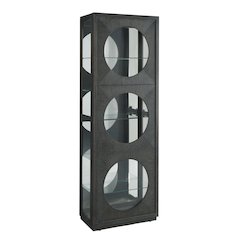 Contemporary Side Entry Curio Cabinet, Dark Wood Finish