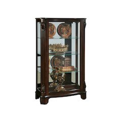Distinguished Carved 3 Shelf Curio Cabinet in Cherry Brown