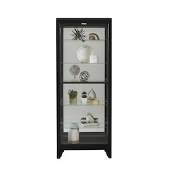 Lighted Gallery Style 5 Shelf Curio Cabinet in Onyx Black
