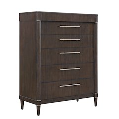 Asher Park 6 Drawer Chest, Piano Brown Finish