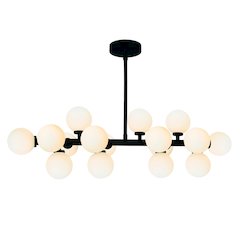 Arya 16 Light Chandelier With Black Finish