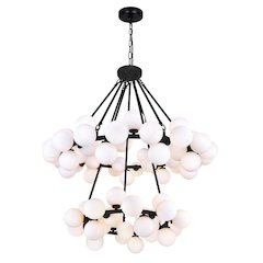 Arya 70 Light Chandelier With Black Finish