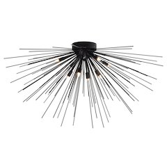 Savannah 8 Light Flush Mount With Black Finish