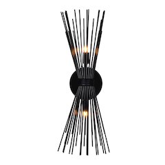 Savannah 2 Light Wall Sconce With Black Finish