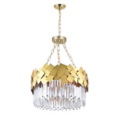 Panache 6 Light Down Chandelier With Medallion Gold Finish