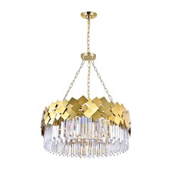 Panache 8 Light Down Chandelier With Medallion Gold Finish