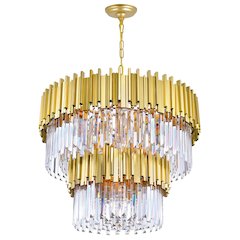 Deco 12 Light Down Chandelier With Medallion Gold Finish