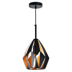 Oxide 1 Light Down Mini Pendant With Black+Copper Finish