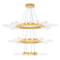 Collar 63 Light Chandelier With Satin Gold Finish
