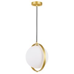 Da Vinci 1 Light Mini Pendant With Brass Finish