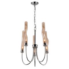 Meduse 5 Light Chandelier With Polished Nickel Finish