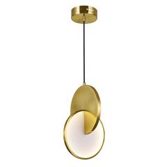 Tranche LED Mini Pendant With Brushed Brass Finish