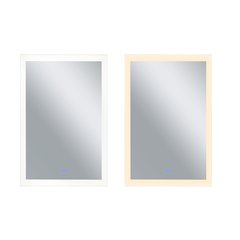 Abigail Rectangular 30x49in Matte White Integrated LED Mirror