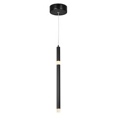 Flute 1 Light LED Pendant With Black Finish
