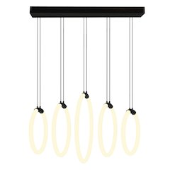 Hoops 5 Light LED Chandelier With Black Finish
