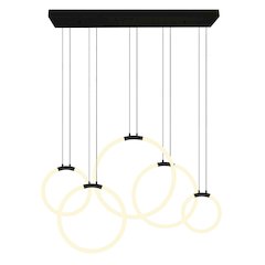 Hoops 5 Light LED Chandelier With Black Finish