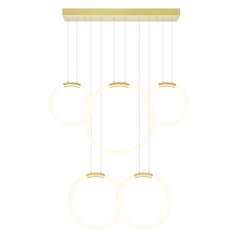 Hoops 5 Light LED Chandelier With Satin Gold Finish