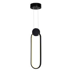 Pulley 4 in LED Black Mini Pendant
