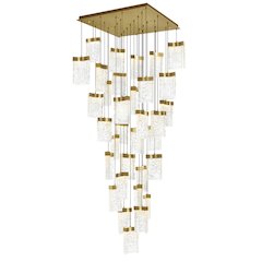 Lava Integrated LED Brass Chandelier