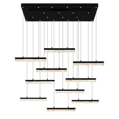 Stagger Integrated LED Black Chandelier