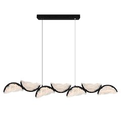 Moon Integrated LED Black Chandelier