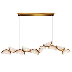 Moon Integrated LED Brass Chandelier
