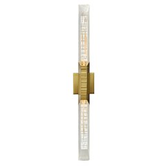 Petra Integrated LED 36in Brass Vanity Light with Handcrafted Glass