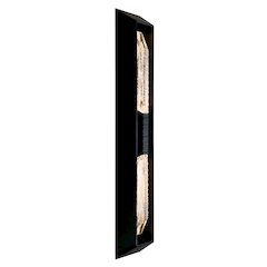 Petra Integrated LED 44in Sand Black Outdoor Wall Light with Handcrafted Glass