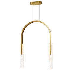 Curva Integrated LED 22in Brass Chandelier with Handcrafted Glass