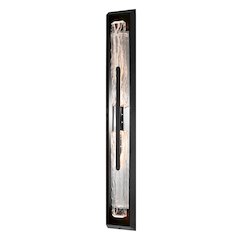 Curva Integrated LED 44in Sand Black Outdoor Wall Light with Handcrafted Glass