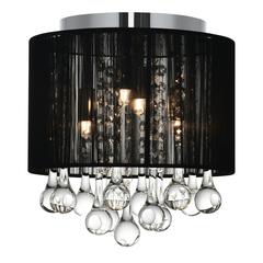 Water Drop 4 Light Drum Shade Flush Mount With Chrome Finish