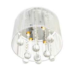 Water Drop 4 Light Drum Shade Flush Mount With Chrome Finish